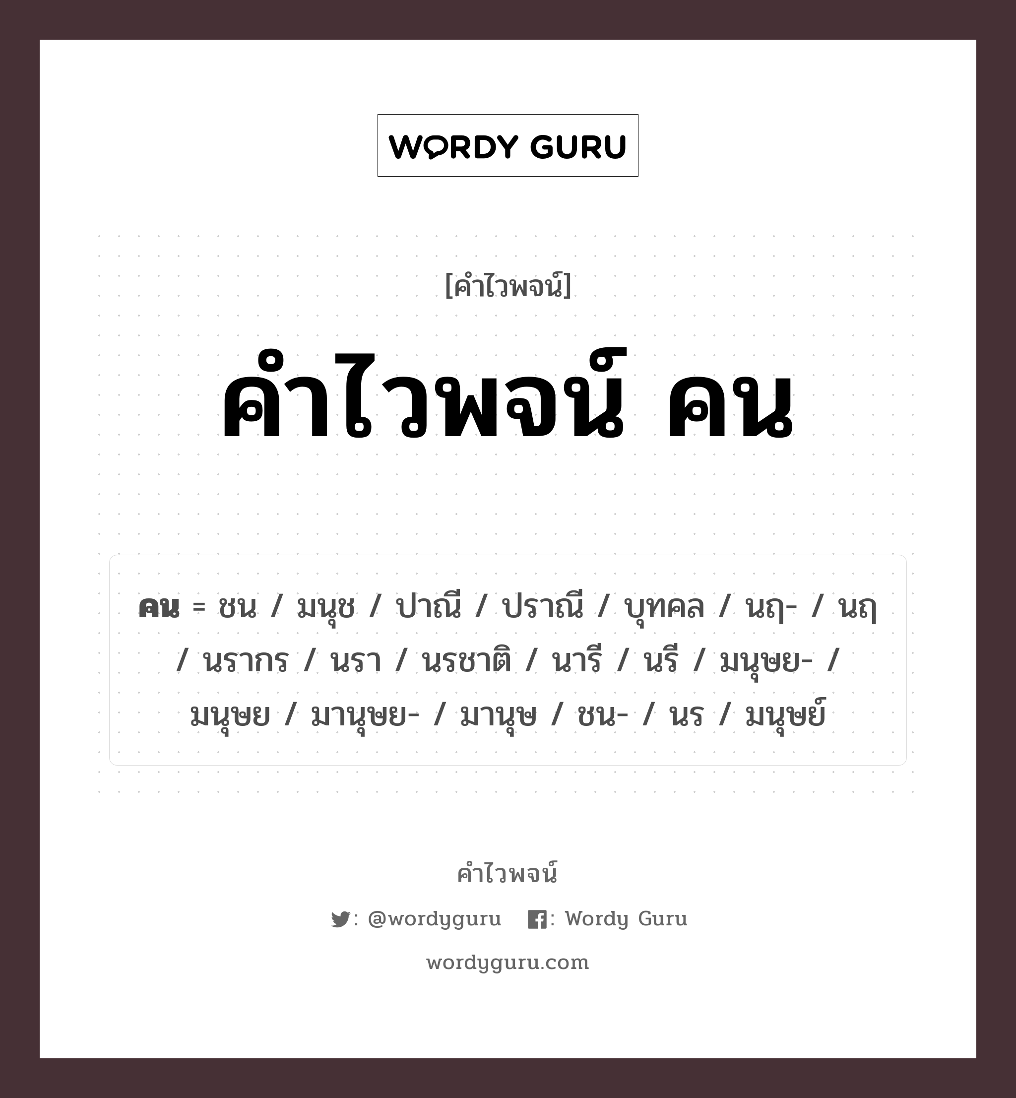 คำไวพจน์ คน คืออะไร?, คำในภาษาไทย มนุษย์ กลุ่มคำไวพจน์ คำไวพจน์กลุ่ม คน/มนุษย์ ประเภทของคำ คำนาม ความหมาย มนุษย์ หมวด คำนาม, คำไวพจน์กลุ่ม คน/มนุษย์